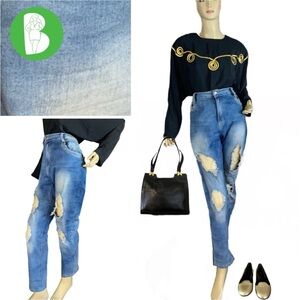 PUZZLE BLUE DISTRESSED SKINNY LEG JEANS (20)